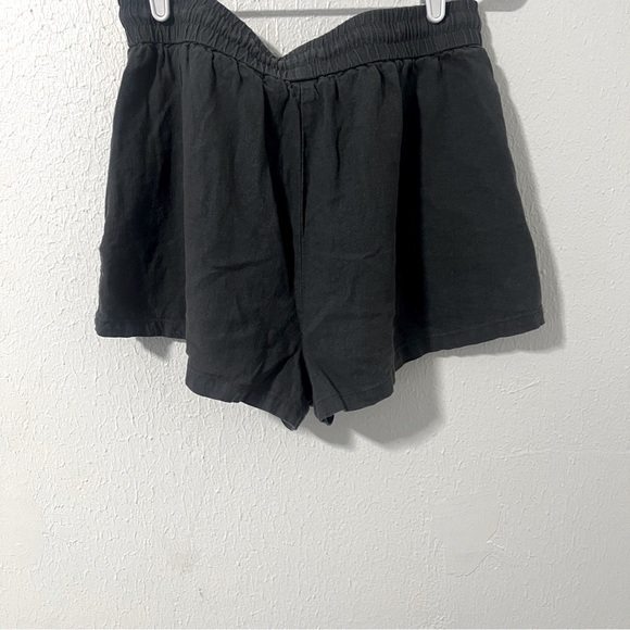 Zara Women’s Large Charcoal Classic Pullon Shorts Pockets Drawstring Casual - Picture 4 of 7